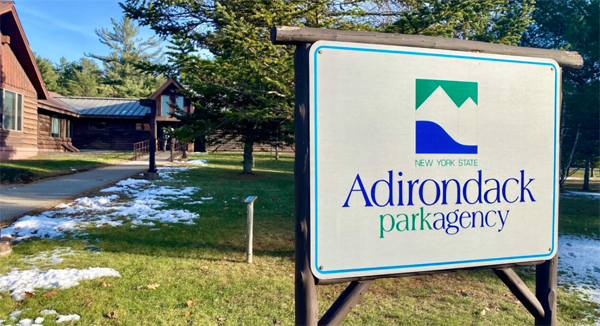 Adirondack Park Agency sign in front of building